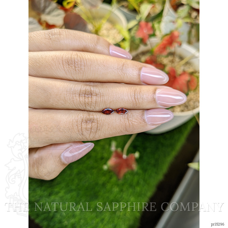 0.79 Ct.Tw. Orangish Red Garnet Pair from Ceylon (Sri Lanka)
