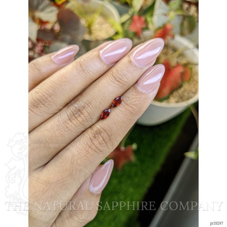 0.86 Ct.Tw. Orangish Red Garnet Pair from Ceylon (Sri Lanka)