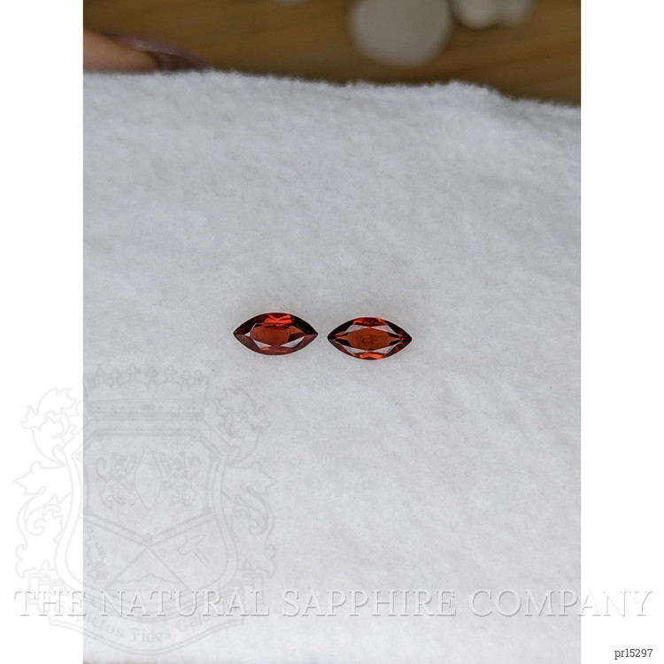0.86 Ct.Tw. Orangish Red Garnet Pair from Ceylon (Sri Lanka)