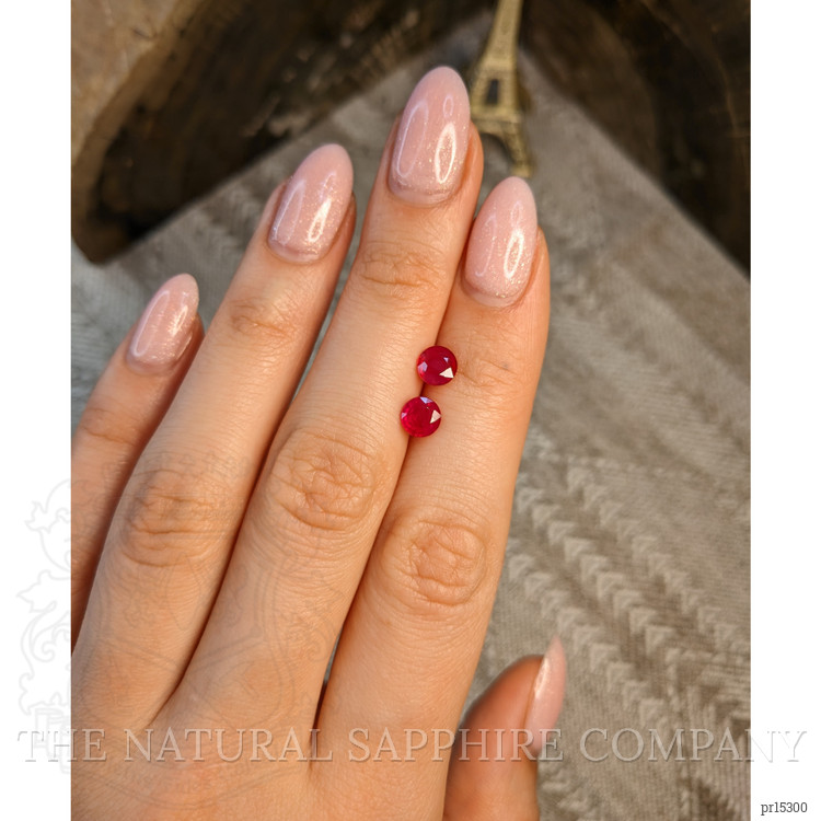 1.76 Ct.Tw. Pinkish Red Ruby Pair from Mozambique