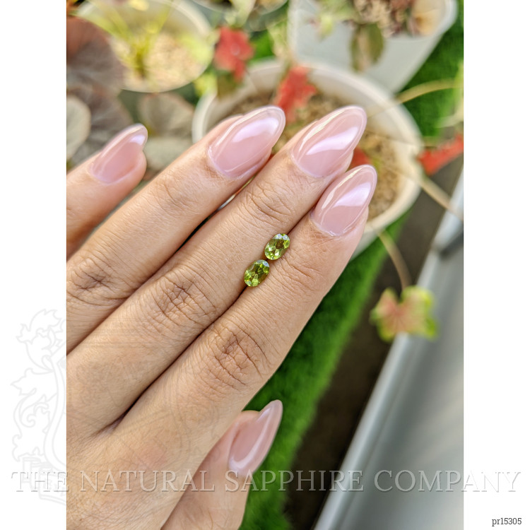 0.95 Ct.Tw. Yellowish Green Peridot Pair from Brazil