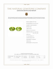 1.07&nbsp;Ct.Tw.Total Carat Weight Yellowish Green Peridot Pair from Brazil Scan Report