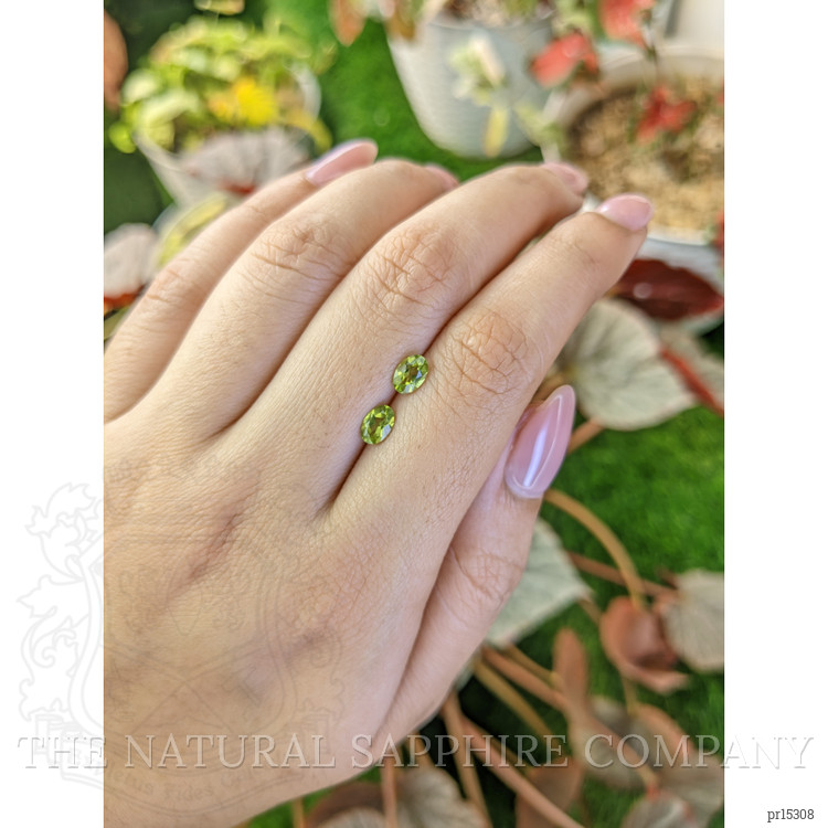 0.94 Ct.Tw. Yellowish Green Peridot Pair from Brazil