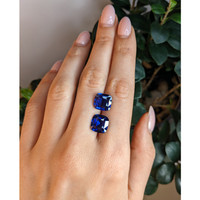 12.03&nbsp;Ct.Tw.Total Carat Weight Blue Sapphire Pair from Ceylon (Sri Lanka) Life Style