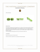 2.07 Ct.Tw.Total Carat Weight Green (Lime Green) Peridot Pair from Pakistan Appraisal