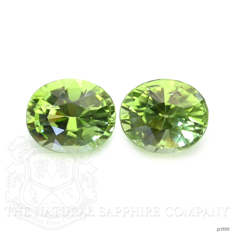 2.07 Ct.Tw. Green (Lime Green) Peridot Pair from Pakistan