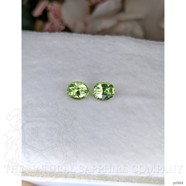 2.07 Ct.Tw. Green (Lime Green) Peridot Pair from Pakistan