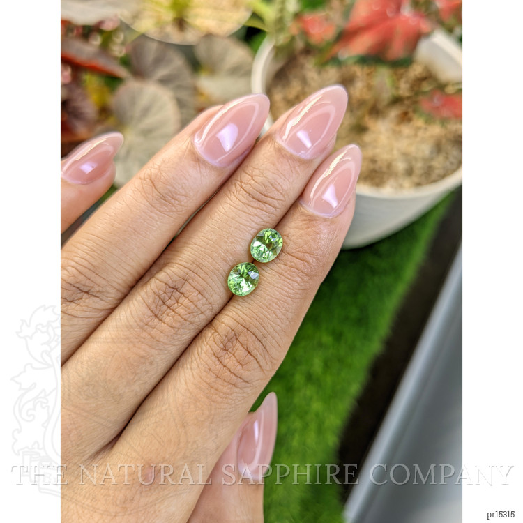 2.07 Ct.Tw. Green (Lime Green) Peridot Pair from Pakistan
