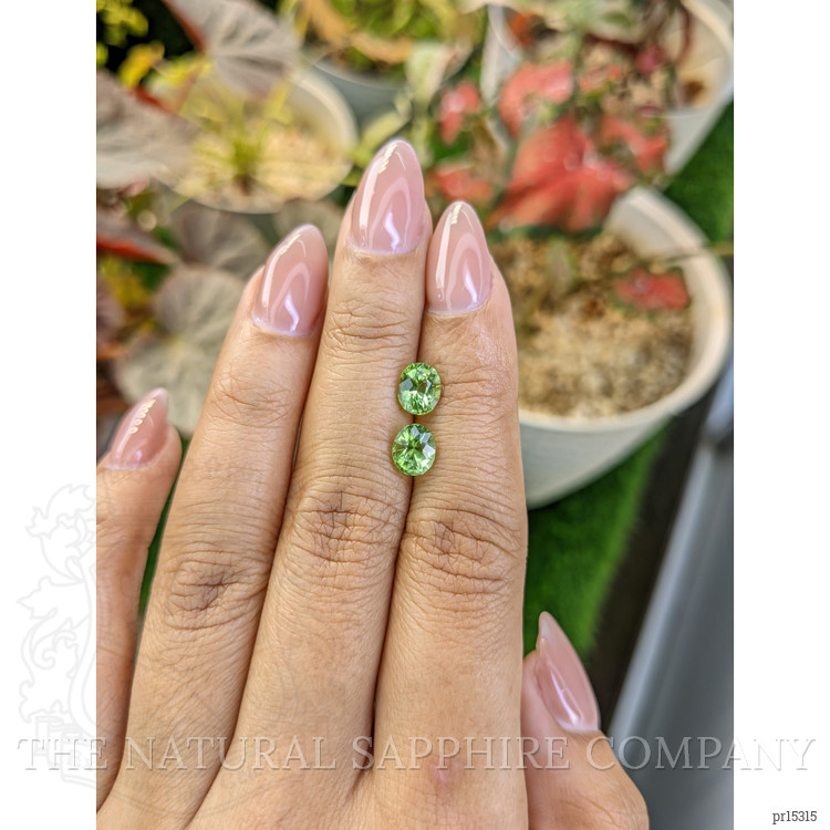 2.07 Ct.Tw. Green (Lime Green) Peridot Pair from Pakistan