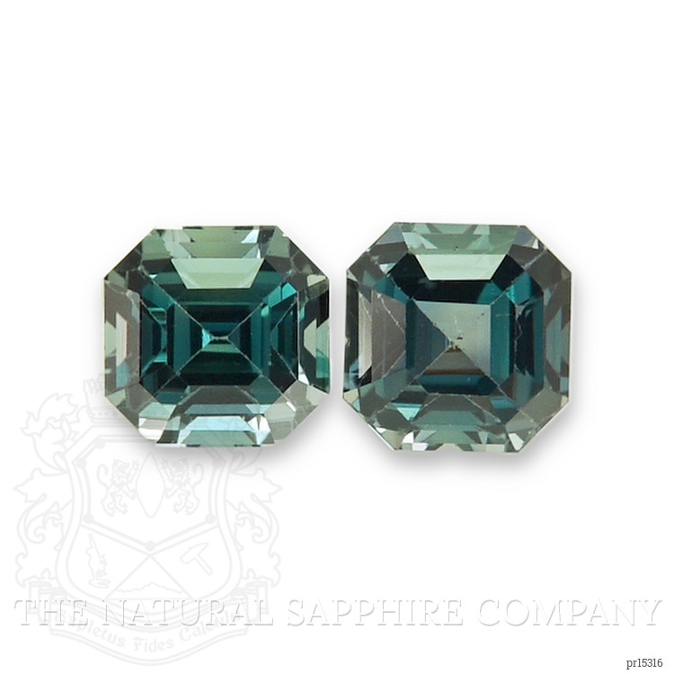 2.15 Ct.Tw. Bluish Green Sapphire Pair from Kenya