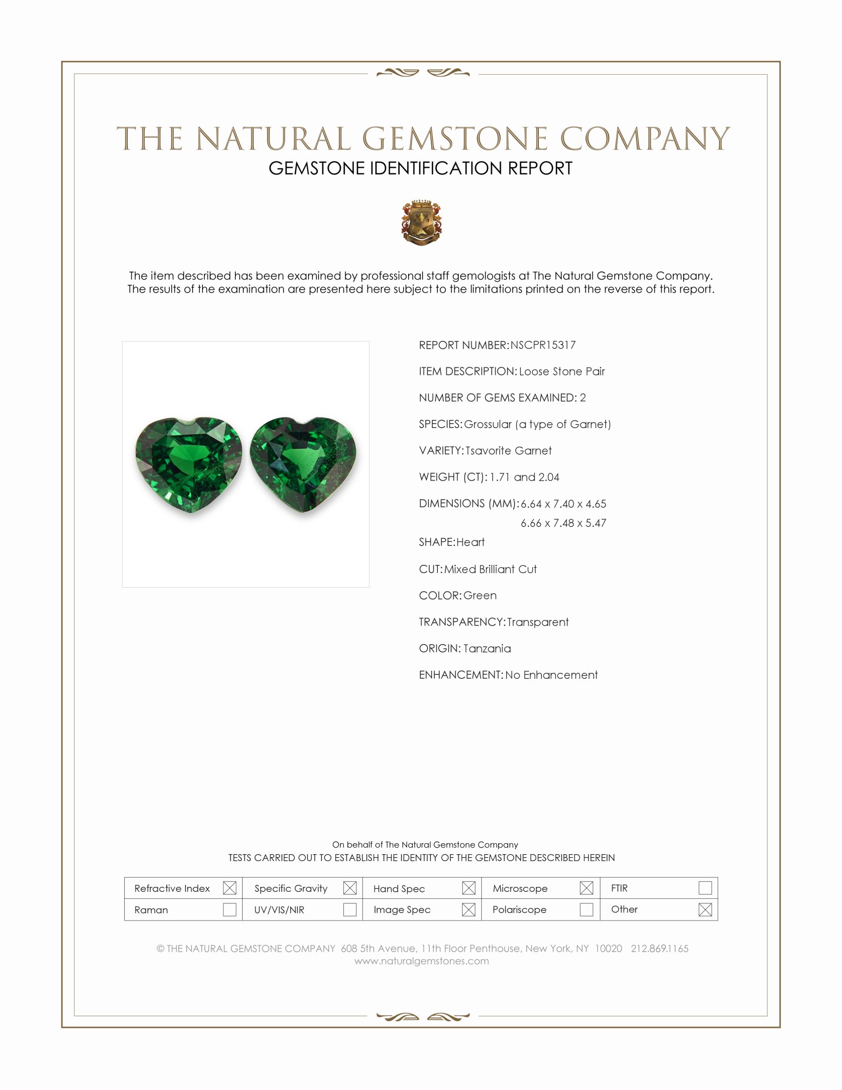 3.75 Ct.Tw. Tsavorite Garnet Pair from Tanzania