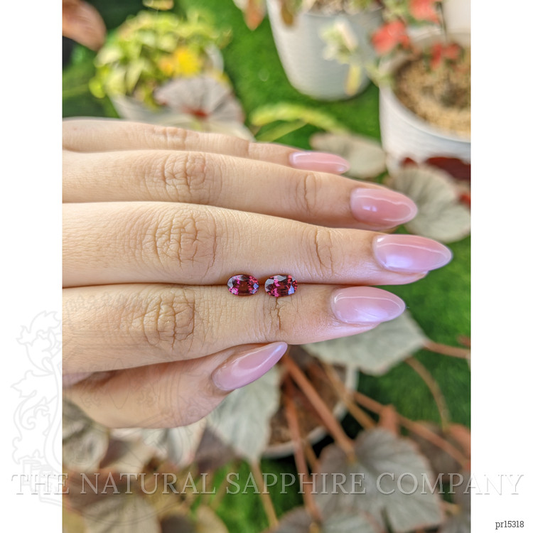 1.56 Ct.Tw. Purplish Pink Rhodolite Garnet Pair from Ceylon (Sri Lanka)