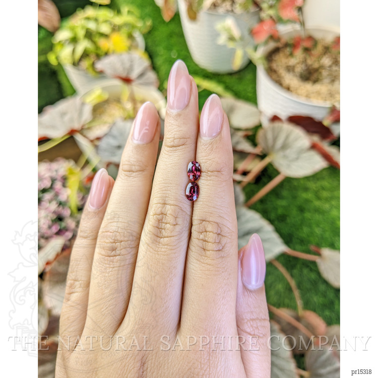 1.56 Ct.Tw. Purplish Pink Rhodolite Garnet Pair from Ceylon (Sri Lanka)