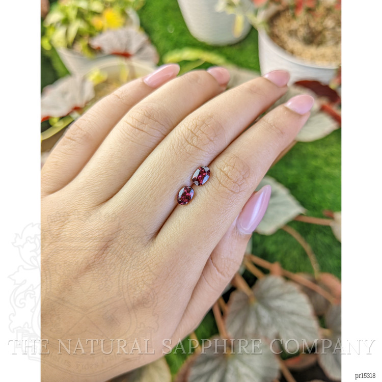 1.56 Ct.Tw. Purplish Pink Rhodolite Garnet Pair from Ceylon (Sri Lanka)