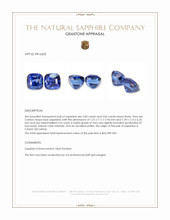 6.06 Ct.Tw.Total Carat Weight Blue Sapphire Pair from Ceylon (Sri Lanka) Appraisal