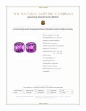4.15 Ct.Tw.Total Carat Weight Pinkish Purple Sapphire Pair from Ceylon (Sri Lanka) Scan Report