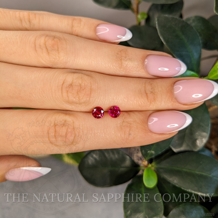 1.28 Ct.Tw. Pinkish Red Ruby Pair from Burma (Myanmar)