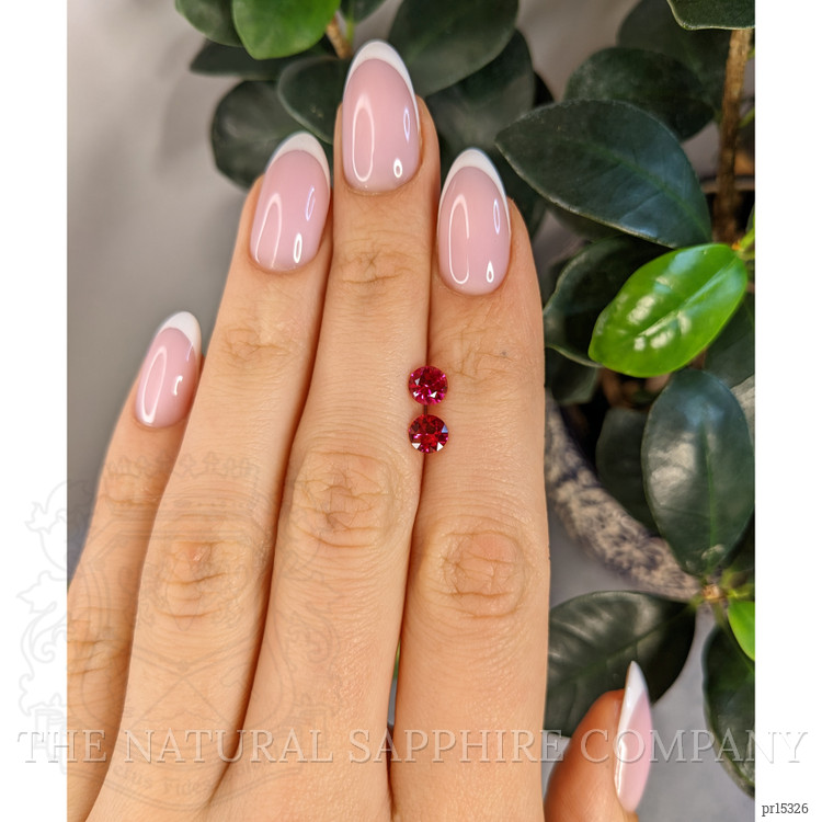 1.28 Ct.Tw. Pinkish Red Ruby Pair from Burma (Myanmar)