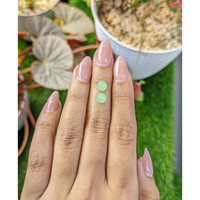 2.75&nbsp;Ct.Tw.Total Carat Weight Green Cabochon Jade Pair from Burma (Myanmar) Life Style