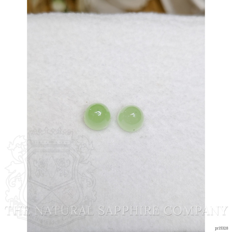 2.75 Ct.Tw. Green Cabochon Jade Pair from Burma (Myanmar)