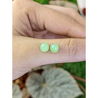 2.84&nbsp;Ct.Tw.Total Carat Weight Green Cabochon Jade Pair from Burma (Myanmar) Life Style