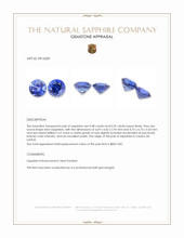 1.07 Ct.Tw.Total Carat Weight Blue Sapphire Pair from Ceylon (Sri Lanka) Appraisal