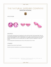 1.70 Ct.Tw.Total Carat Weight Pink Sapphire Pair from Ceylon (Sri Lanka) Appraisal