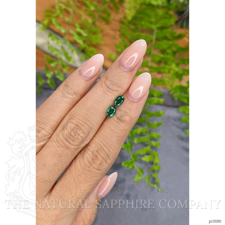 0.82 Ct.Tw. Green Sapphire Pair from Ceylon (Sri Lanka)