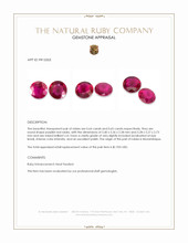1.29&nbsp;Ct.Tw.Total Carat Weight Purplish Red Ruby Pair from Mozambique Appraisal