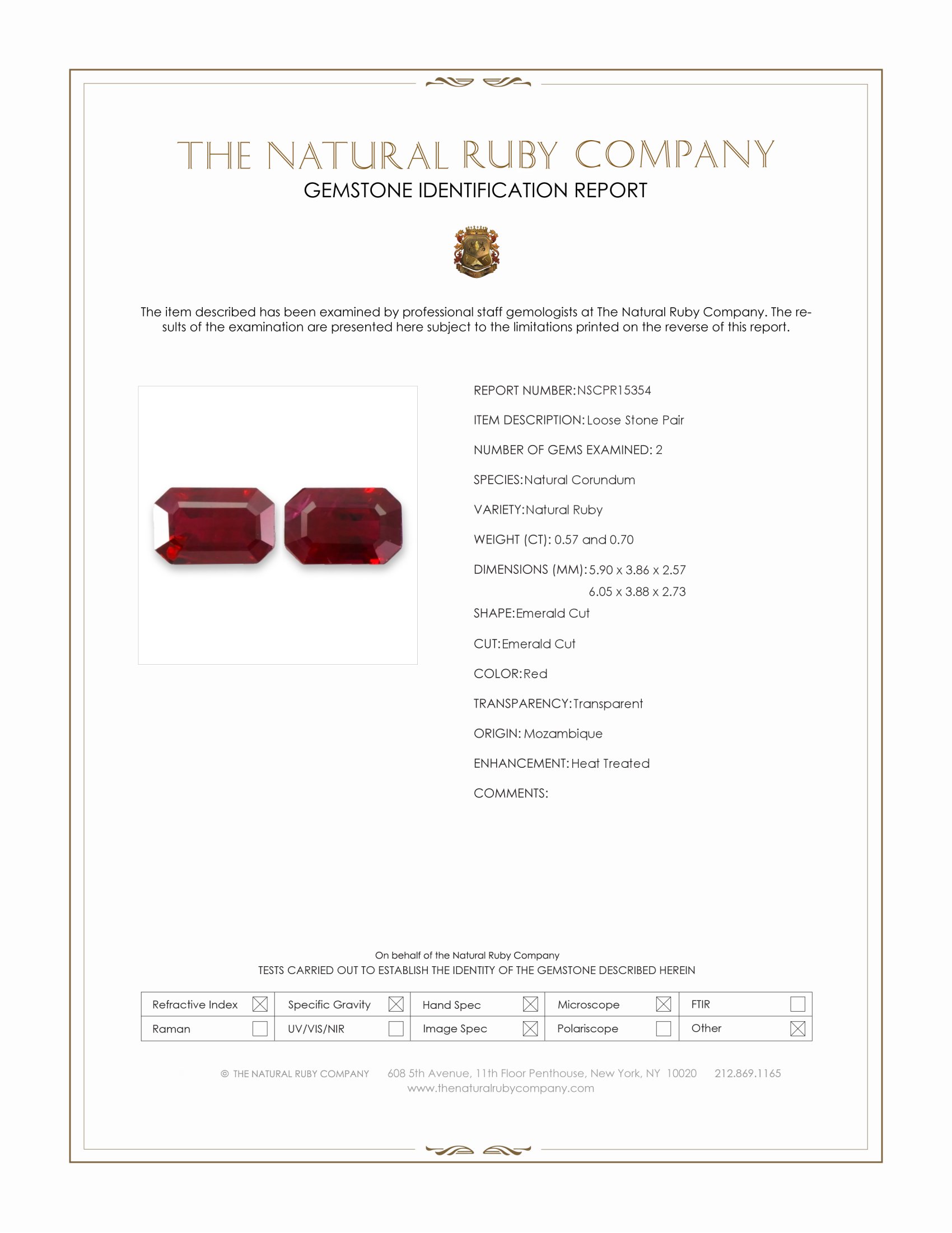1.27 Ct.Tw. Ruby Pair from Mozambique