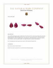 1.51&nbsp;Ct.Tw.Total Carat Weight Ruby Pair from Mozambique Appraisal