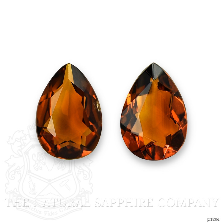 2.92 Ct.Tw. Madeira (Reddish Orange) Citrine Pair from Brazil