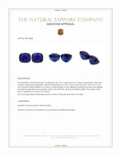 5.02 Ct.Tw.Total Carat Weight Blue Sapphire Pair from Ceylon (Sri Lanka) Appraisal