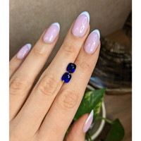 5.02&nbsp;Ct.Tw.Total Carat Weight Blue Sapphire Pair from Ceylon (Sri Lanka) Life Style