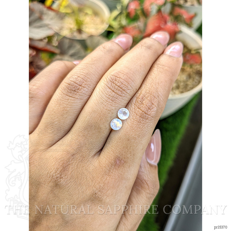 0.70 Ct.Tw. Rainbow Moonstone Pair from Ceylon (Sri Lanka)