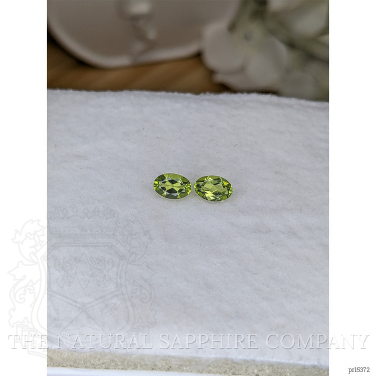 0.96 Ct.Tw. Green (Lime Green) Peridot Pair from Pakistan