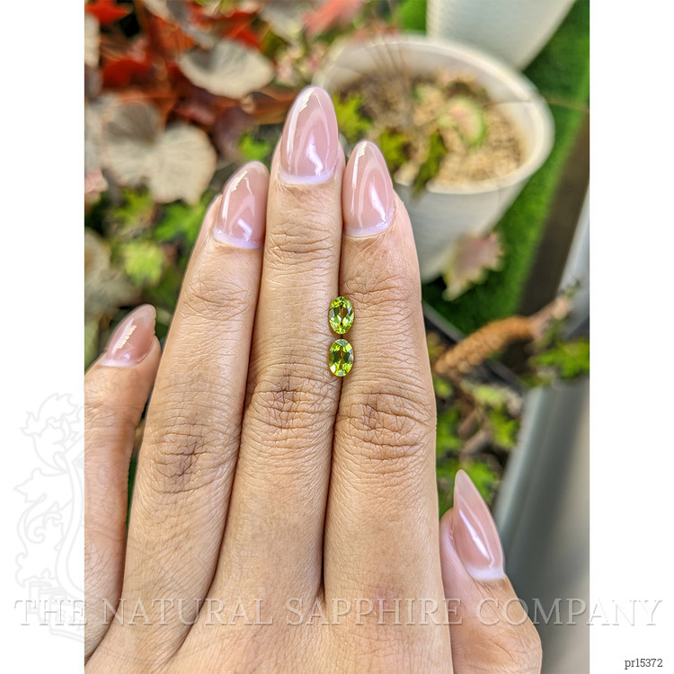 0.96 Ct.Tw. Green (Lime Green) Peridot Pair from Pakistan