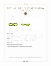 0.92 Ct.Tw.Total Carat Weight Yellowish Green Peridot Pair from Pakistan Appraisal