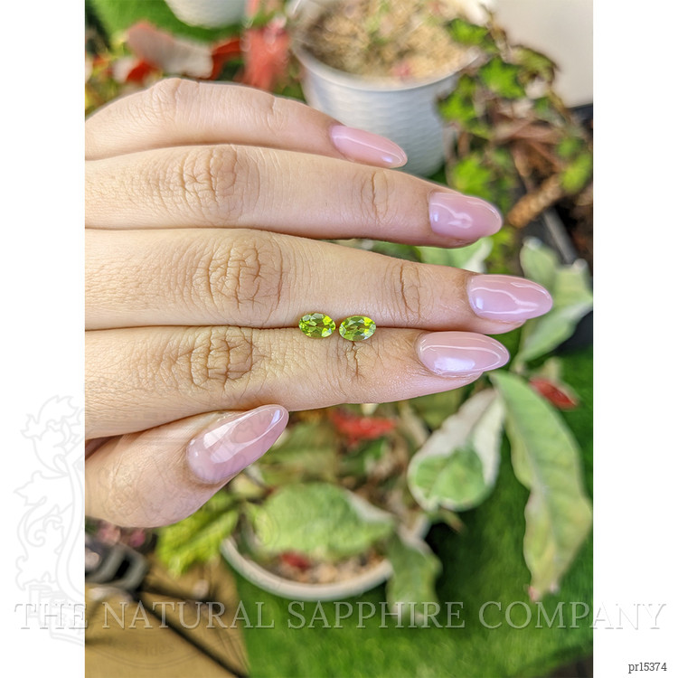 0.94 Ct.Tw. Yellowish Green Peridot Pair from Pakistan