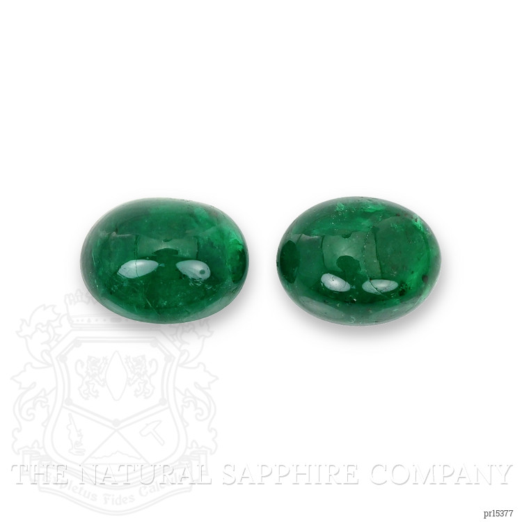 4.56 Ct.Tw. Cabochon Emerald Pair from Colombia