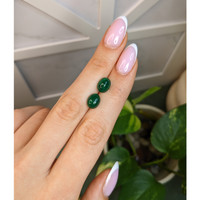 4.56 Ct.Tw.Total Carat Weight Cabochon Emerald Pair from Colombia Life Style