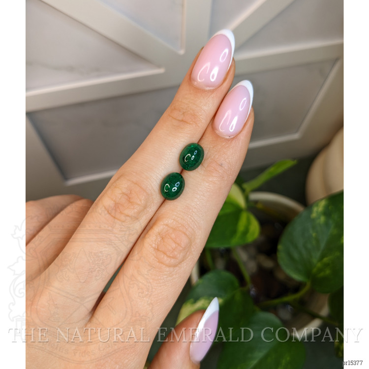 4.56 Ct.Tw. Cabochon Emerald Pair from Colombia