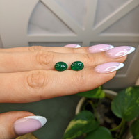 4.56 Ct.Tw.Total Carat Weight Cabochon Emerald Pair from Colombia Life Style