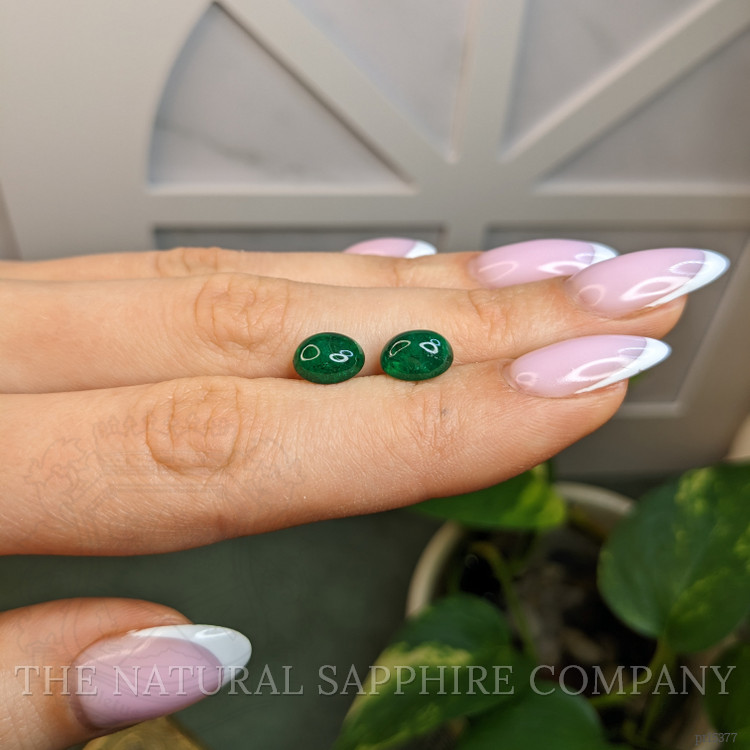4.56 Ct.Tw. Cabochon Emerald Pair from Colombia