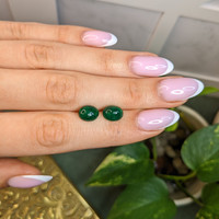 4.56 Ct.Tw.Total Carat Weight Cabochon Emerald Pair from Colombia Life Style