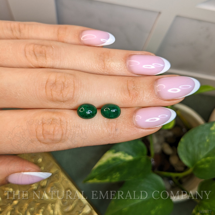 4.56 Ct.Tw. Cabochon Emerald Pair from Colombia