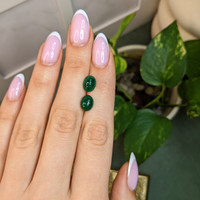 4.56&nbsp;Ct.Tw.Total Carat Weight Cabochon Emerald Pair from Colombia Life Style