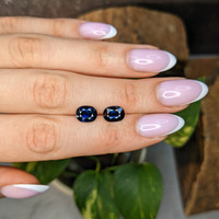 4.06&nbsp;Ct.Tw.Total Carat Weight Blue Sapphire Pair from Ceylon (Sri Lanka) Life Style