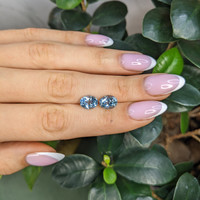 3.22 Ct.Tw.Total Carat Weight Blue Aquamarine Pair from Brazil Life Style