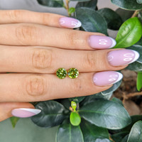 2.56 Ct.Tw.Total Carat Weight Yellowish Green Peridot Pair from Pakistan Life Style